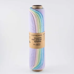 Shop the Cheeks Ahoy Reusable Paper Towel Roll. 8pk of pre-rolled cotton towels made from 100% flannel. Plastic-free &amp; made in Canada.