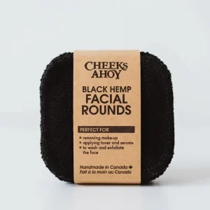 Cheeks Ahoy Black Hemp Facial Rounds stack 3 inch diameter