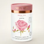 Tega Organic Rose Luxury Black Tea canister and pyramid bags
