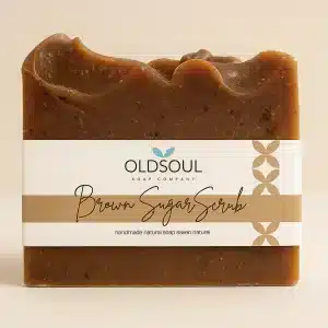 Old Soul Soap Company Brown Sugar Scrub Soap with visible sugar texture