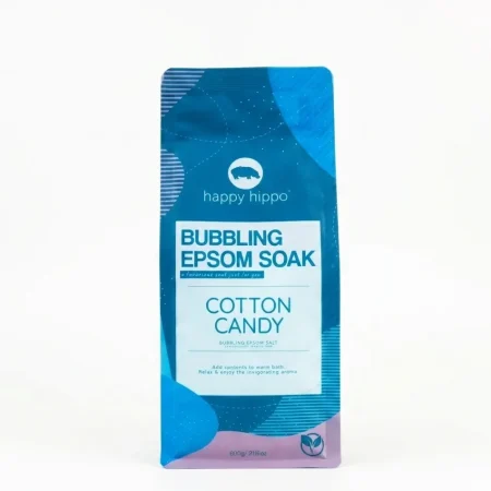 Happy Hippo Bath Co Cotton Candy Bubbling Epsom Soak bag