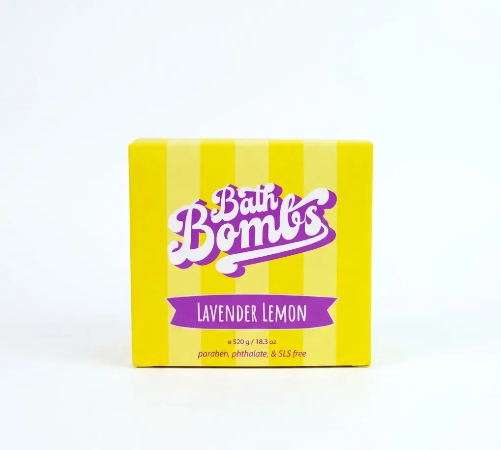 Happy Hippo Bath Co Lavender Lemon Cube Bombs 12 pack in box