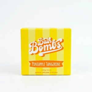 Happy Hippo Bath Co Pineapple Tangerine Cube Bombs 12 pack in box