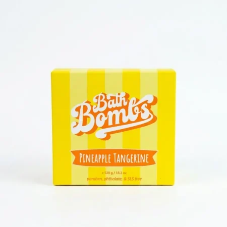 Happy Hippo Bath Co Pineapple Tangerine Cube Bombs 12 pack in box