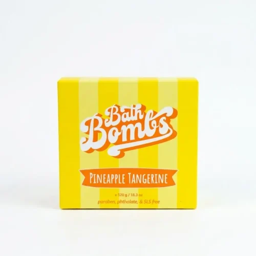 Happy Hippo Bath Co Pineapple Tangerine Cube Bombs 12 pack in box