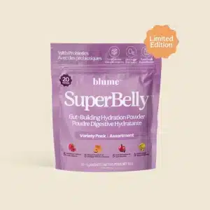 Blume SuperBelly Variety Pack box with 20 sachets