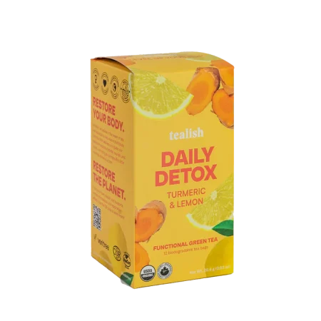 Tealish Daily Detox Functional Green Tea box and sachets