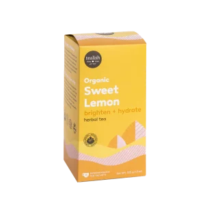 Tealish Organic Sweet Lemon Tea box and pyramid bags