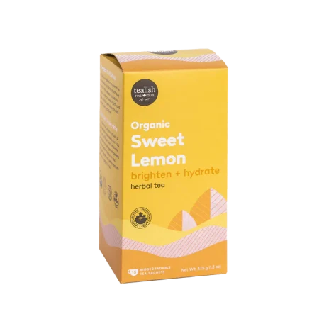 Tealish Organic Sweet Lemon Tea box and pyramid bags