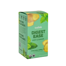 Tealish Digest Ease Functional Herbal Tea box with tea bags