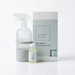 Refillable glass spray bottle with silicone sleeve for natural streak free window cleaner