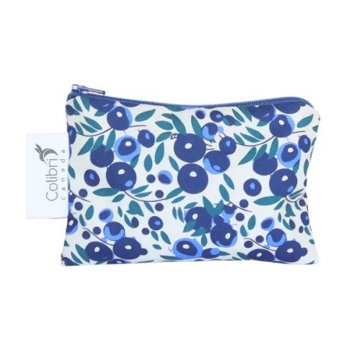 Colibri reusable small fabric snack bag zipped shut