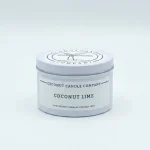 Jar of Coconut Candle Company Coconut Lime Candle with minimalist label