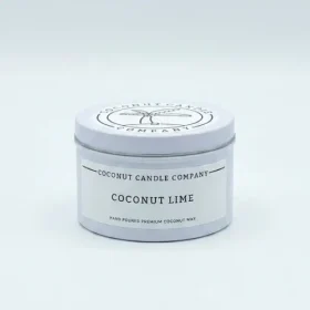 Jar of Coconut Candle Company Coconut Lime Candle with minimalist label