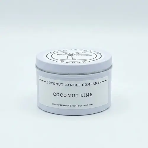 Jar of Coconut Candle Company Coconut Lime Candle with minimalist label
