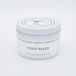 Jar of Coconut Candle Company Fuzzy Peach Candle with minimalist label