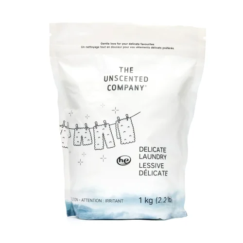 The Unscented Co Unscented Delicate Laundry Powder with clean minimalist branding