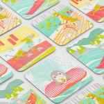 Dog Days of Summer Coaster Set (Set of 8, 4 Designs) by Porchlight Press - Image 2