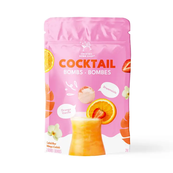 Dreamsicle Cocktail Bombs two pack of Cocktail Bomb Shop Dreamsicle drink bombs in eco friendly wrapping