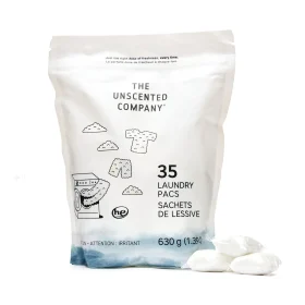 Lessives sans parfum The Unscented Co, emballage minimaliste