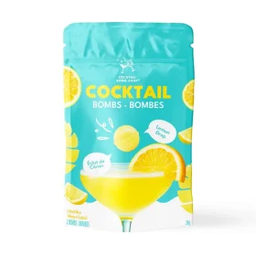 two pack of Cocktail Bomb Shop Lemon Drop drink bombs in eco friendly wrapping