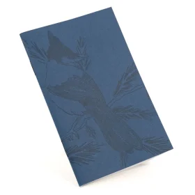 Set of three Porchlight Press Monochromatic Birds pocket notebooks displaying the Steller's Jay, Whiskey Jack, and Raven designs