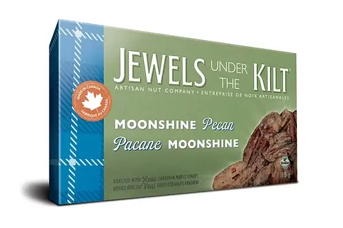 Moonshine Pecan by Jewels Under The Kilt Premium Large Box of Jewels Under The Kilt Moonshine Pecan artisan nuts