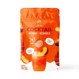 two pack of Cocktail Bomb Shop Peach Bellini drink bombs in eco friendly wrapping
