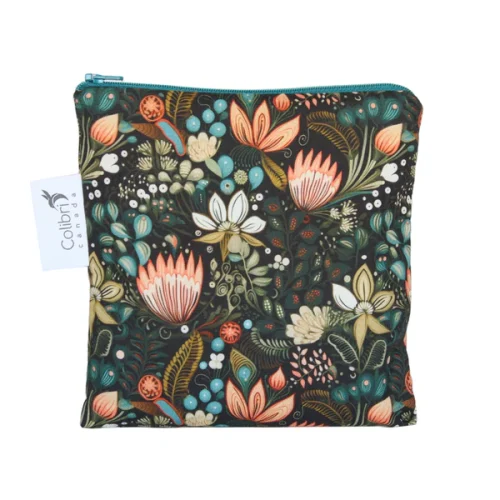 Colibri reusable large fabric snack bag zipped shut
