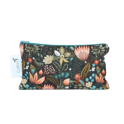 Colibri reusable medium fabric snack bag zipped shut