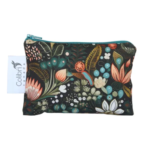 Colibri reusable small fabric snack bag zipped shut