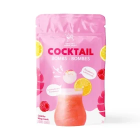 two pack of Cocktail Bomb Shop Raspberry Lemonade drink bombs in eco friendly wrapping