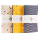 Set of three Porchlight Press Geometric II Series pocket notebooks with metallic foil patterns