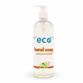 Eco Company 500ml hand soap dispenser bottles showing different scent labels against a plain white background