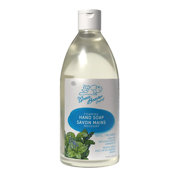 Green Beaver Foaming Hand Soap Refill - Fresh Mint Green Beaver Fresh Mint Foaming Hand Soap Refill bottle standing on a plain white background