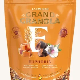 La Fourmi Grand Granola Euphoria Milk Chocolate Caramel bag on a plain white background
