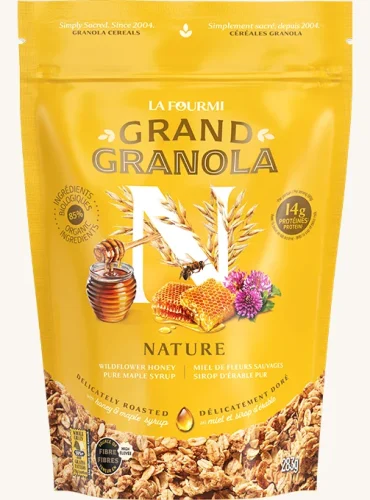 La Fourmi Grand Granola Nature La Fourmi Grand Granola Nature Honey Roasted bag standing on a plain white background
