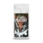 A 340g bag of PEI Coffee Merchant Coastal Blend coffee standing upright