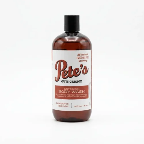 Pete's Exterior Body Wash Molloy's Soap Pete's Exterior Body Wash bottle standing neatly against a plain white background
