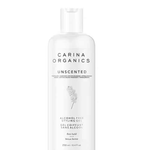 Carina Organics Unscented Alcohol-Free Styling Gel 250ml bottle on a plain white background