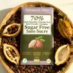 Artisan's Way Organics 70% Sugar Free Chocolate bar displayed on a plain white background