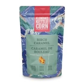 Klondike Kettle Corn Birch Syrup Caramel standing on a plain white background