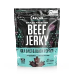 Bag of Carzan Meats Sea Salt and Black Pepper Grass-Fed Beef Jerky