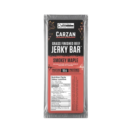 Carzan Meats Smokey Maple Grass-Fed Beef Jerky Bar