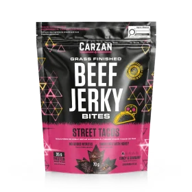 Bag of Carzan Meats Street Taco Grass-Fed Beef Jerky Bites