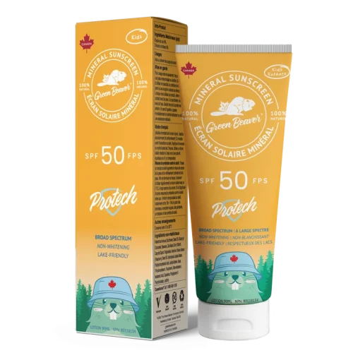 Green Beaver Protech SPF 50 KIDZ Mineral Sunscreen bottle standing upright