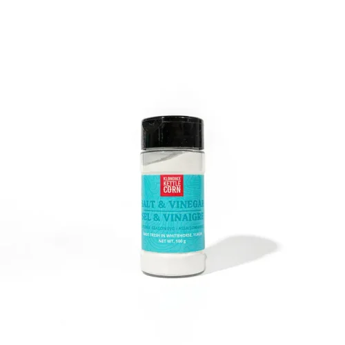 Klondike Kettle Corn Gourmet Popcorn Seasoning shakers in Salt and Vinegar