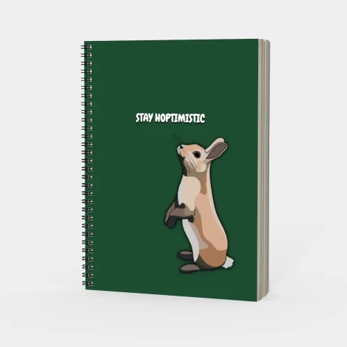 Cahier à spirales MediocrelyDrawn Stay Hoptimistic lapin