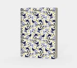 Navy and Gold Patchwork Butterfly Spiral Notebook