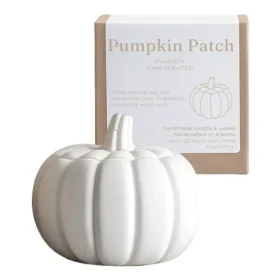 Studio Akiyo Pumpkin Chai Crackling Wood Wick Candle with cozy fall label design
